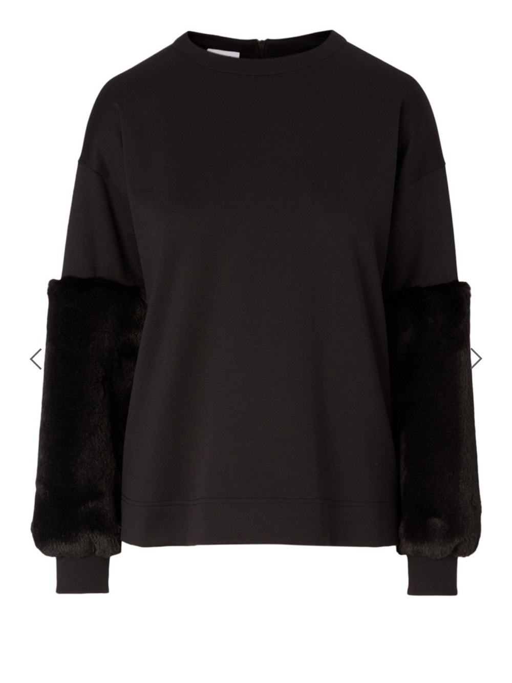 Akris Punto Cotton Blend Sweater with Faux Fur Cuff